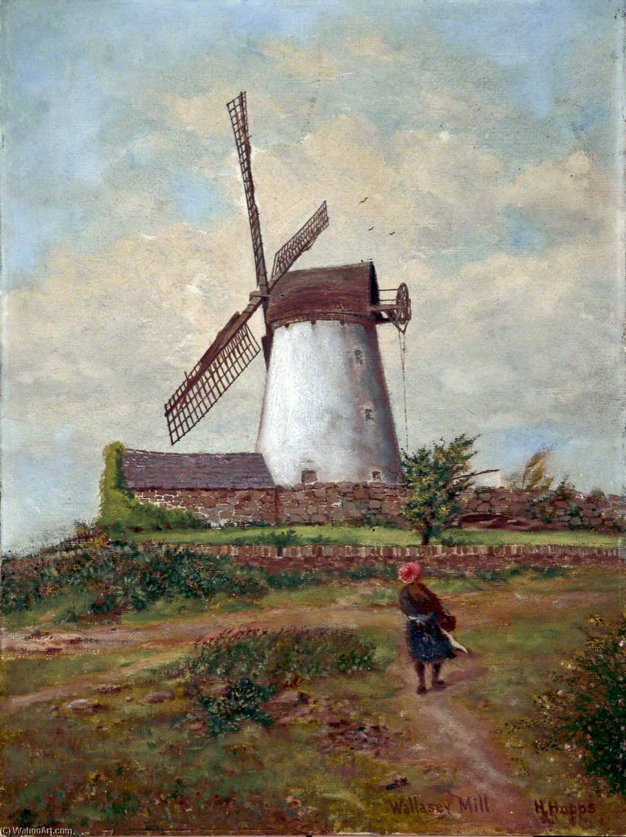 Wikioo.org - The Encyclopedia of Fine Arts - Painting, Artwork by Harold Hopps - Wallasey Mill, Wirral