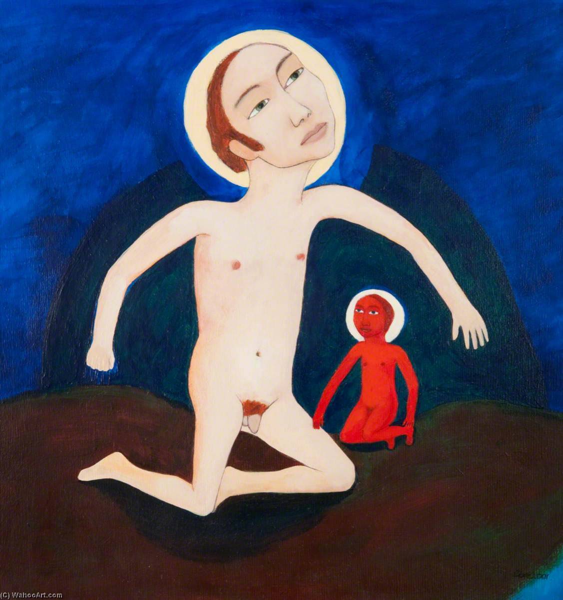 Wikioo.org - The Encyclopedia of Fine Arts - Painting, Artwork by Clare Galloway - Boy with a Small Red Boy