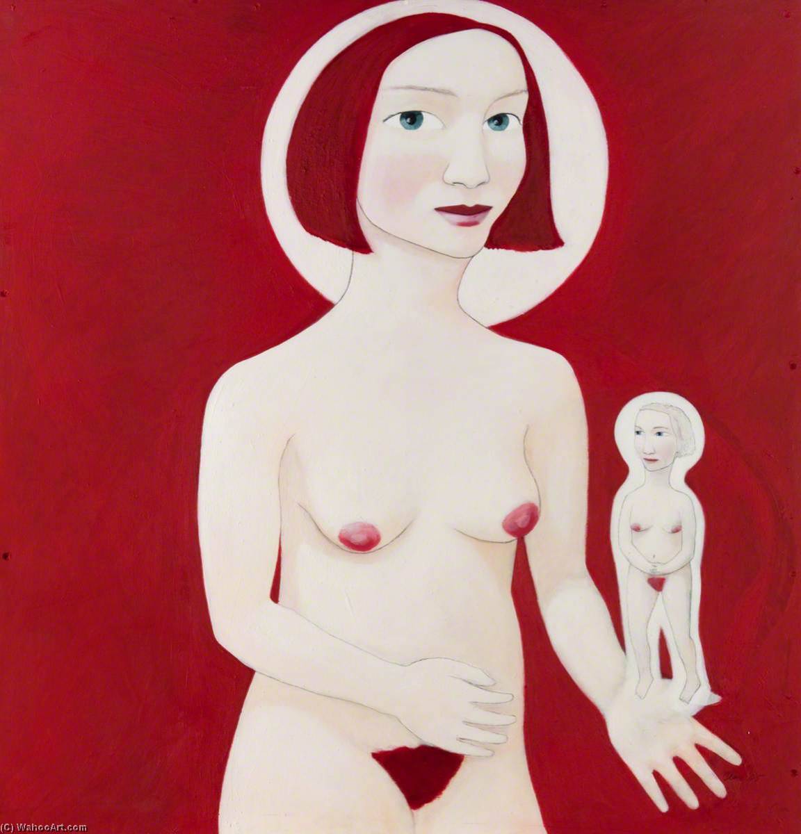 Wikioo.org - The Encyclopedia of Fine Arts - Painting, Artwork by Clare Galloway - Self with Small Self (Red)