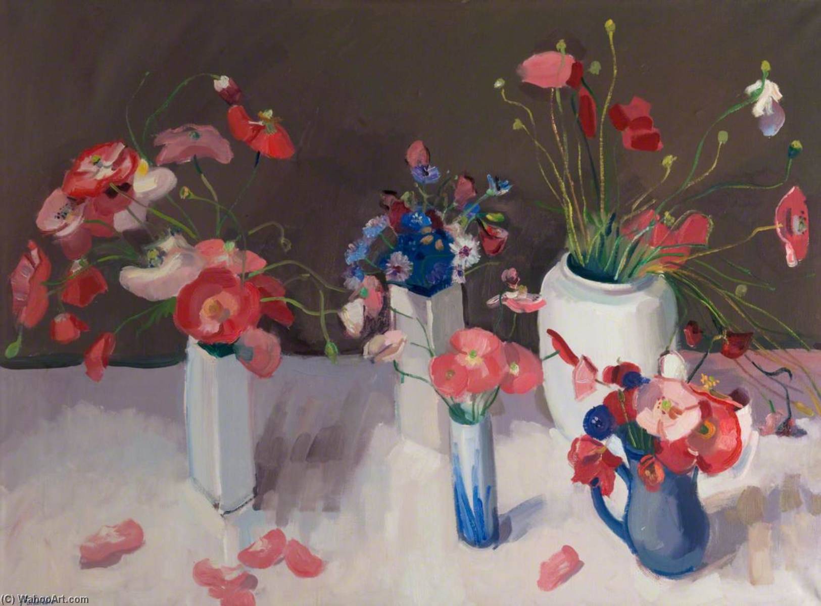 Wikioo.org - The Encyclopedia of Fine Arts - Painting, Artwork by James Fullarton - Poppies and Cornflowers