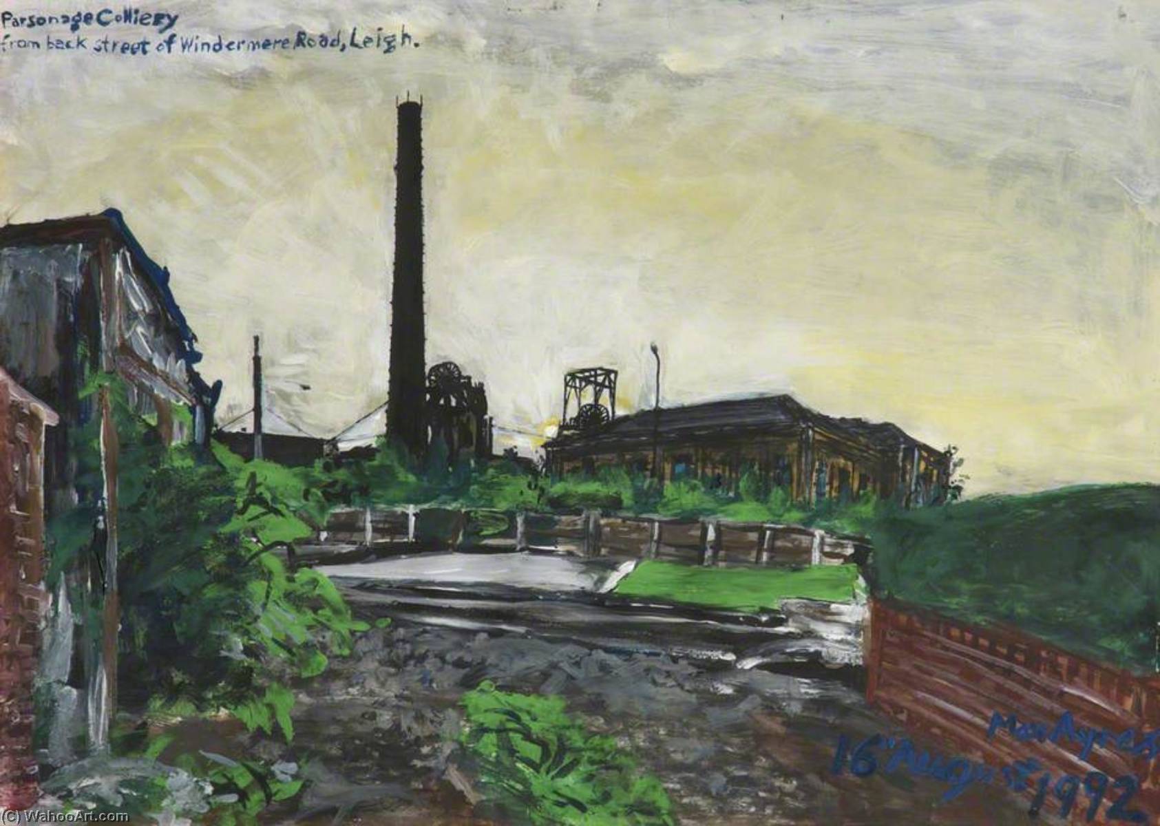 Wikioo.org - The Encyclopedia of Fine Arts - Painting, Artwork by Max Ayres - View of Parsonage Pit Leigh from Back Street of Windermere Road, View West