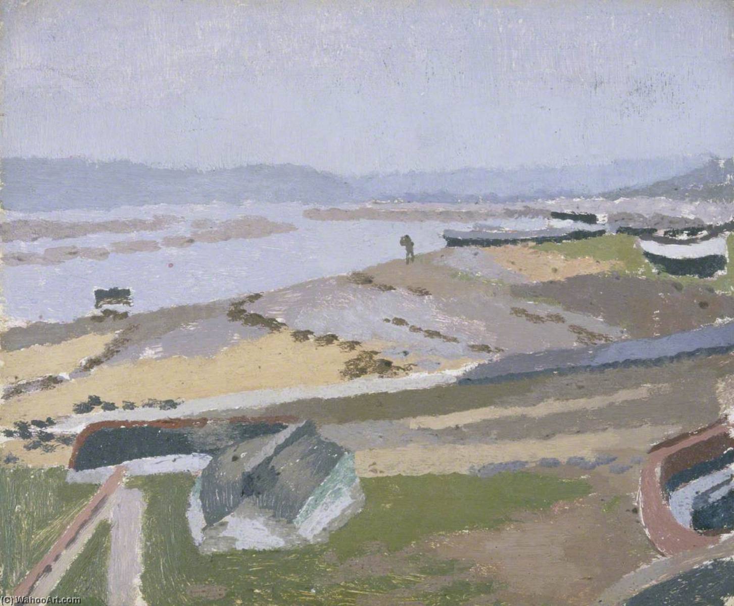 Wikioo.org - The Encyclopedia of Fine Arts - Painting, Artwork by Edward Morland Lewis - Towy Estuary, Ferryside