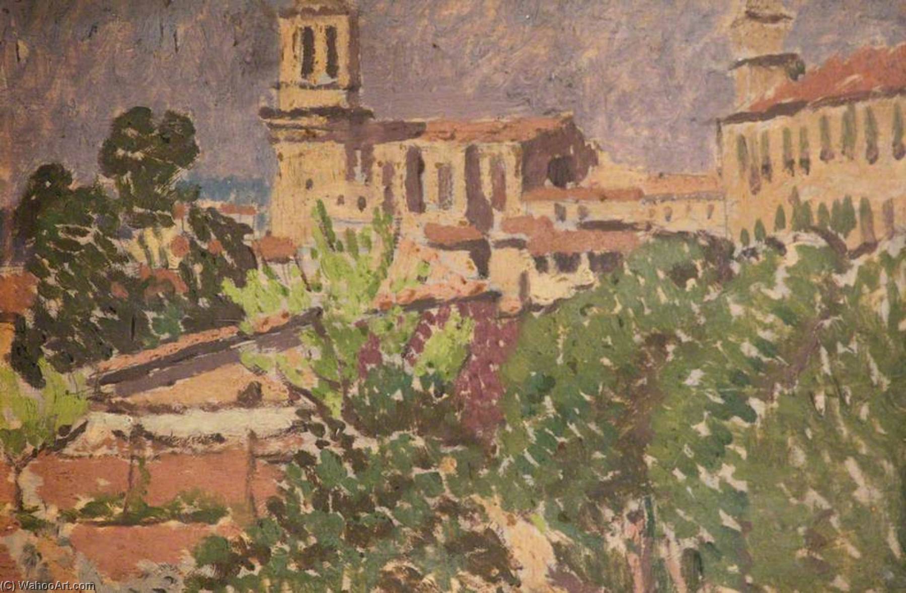 Wikioo.org - The Encyclopedia of Fine Arts - Painting, Artwork by Edward Morland Lewis - Townscape, South of France ( )
