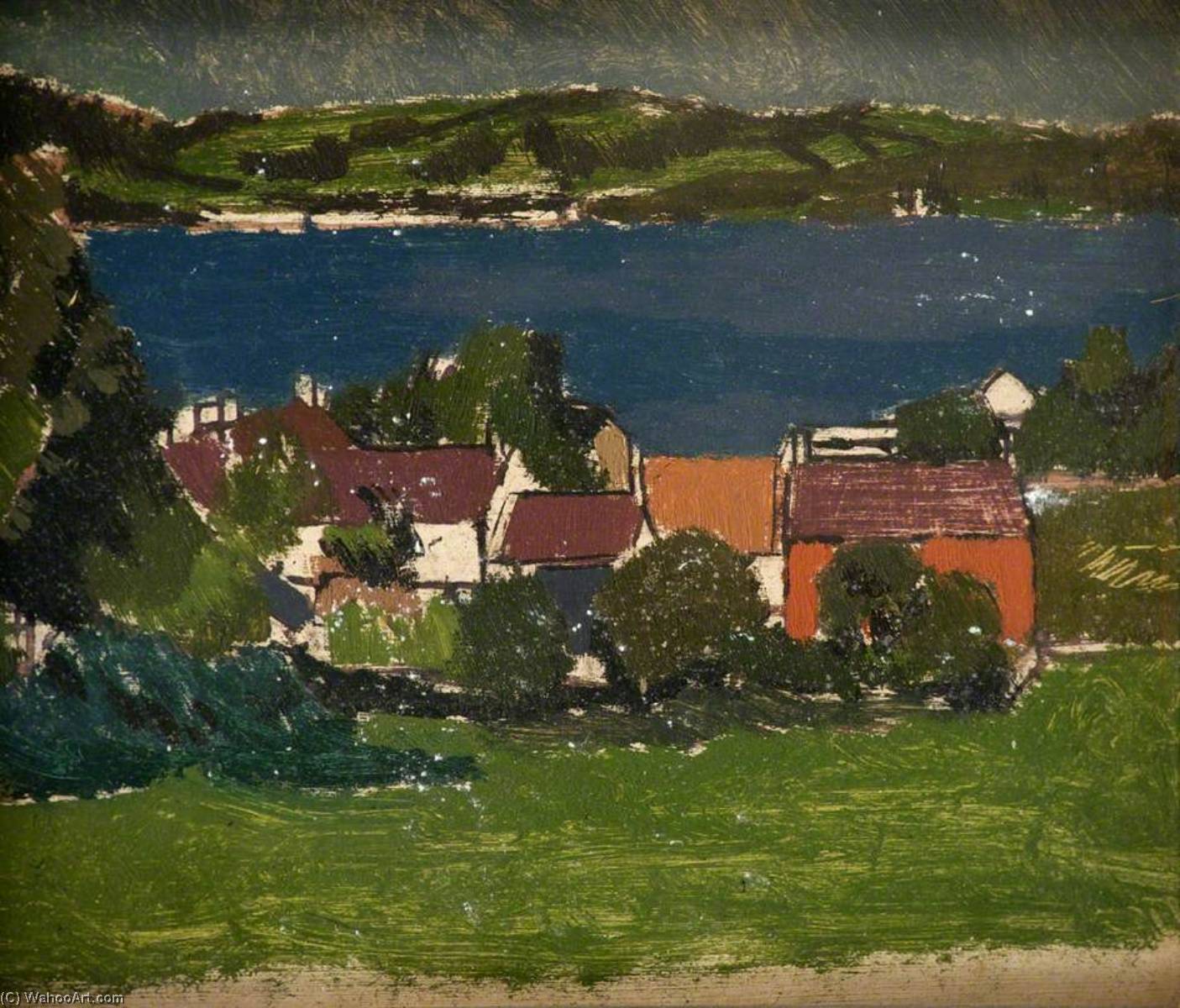 WikiOO.org - Енциклопедія образотворчого мистецтва - Живопис, Картини
 Edward Morland Lewis - Landscape, Ferryside ( )