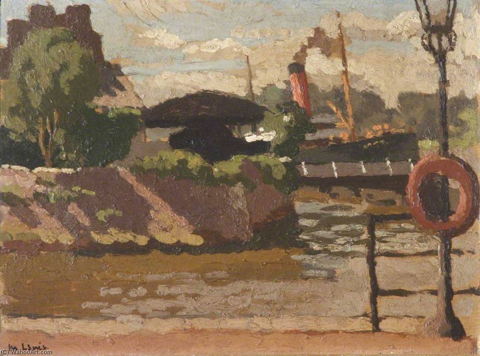 Wikioo.org - The Encyclopedia of Fine Arts - Painting, Artwork by Edward Morland Lewis - Waterford Quay with Steamboat