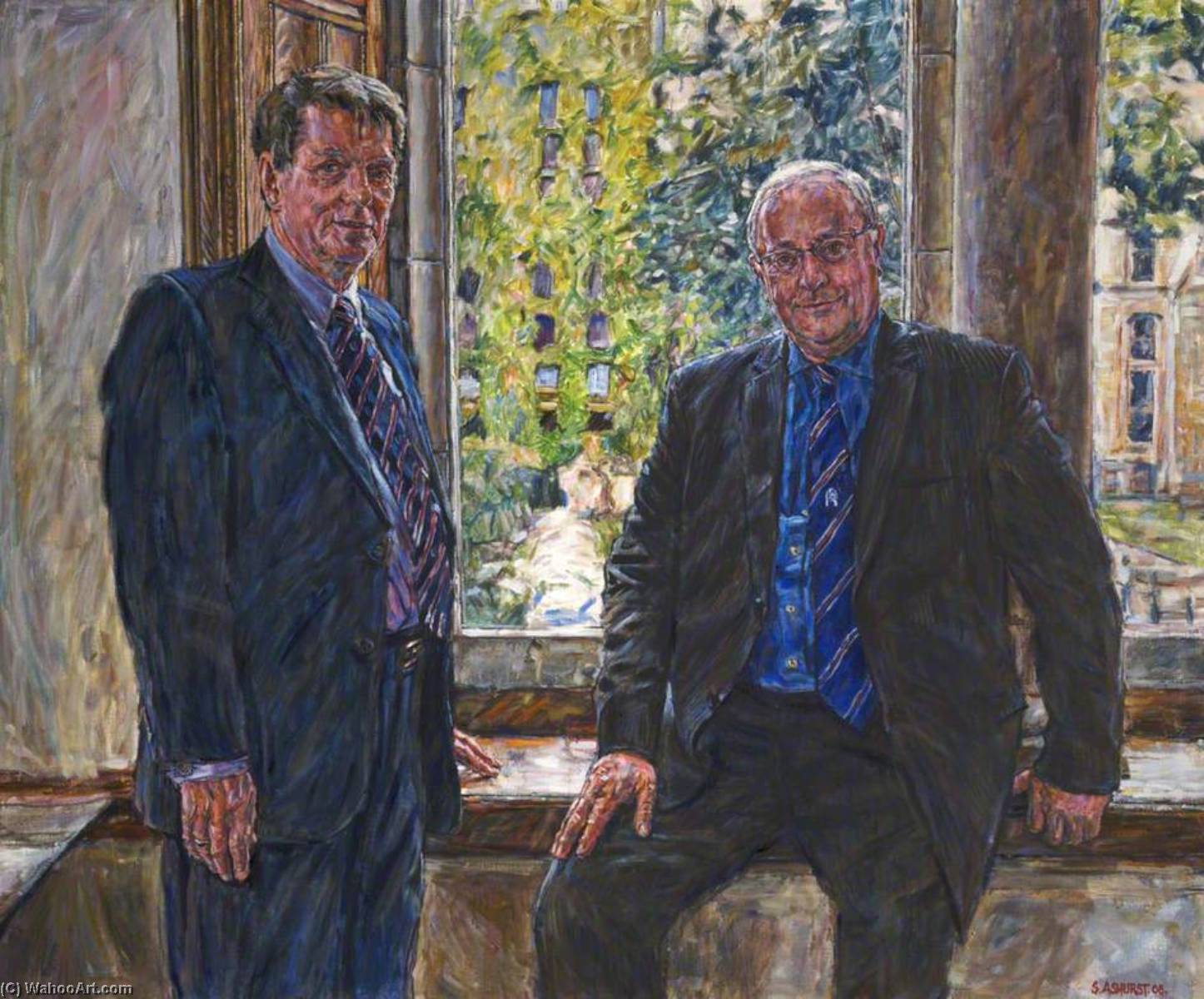 Wikioo.org - The Encyclopedia of Fine Arts - Painting, Artwork by Stephen Ashurst - Professor Tom Hinchcliffe and Dr Roger Pannone