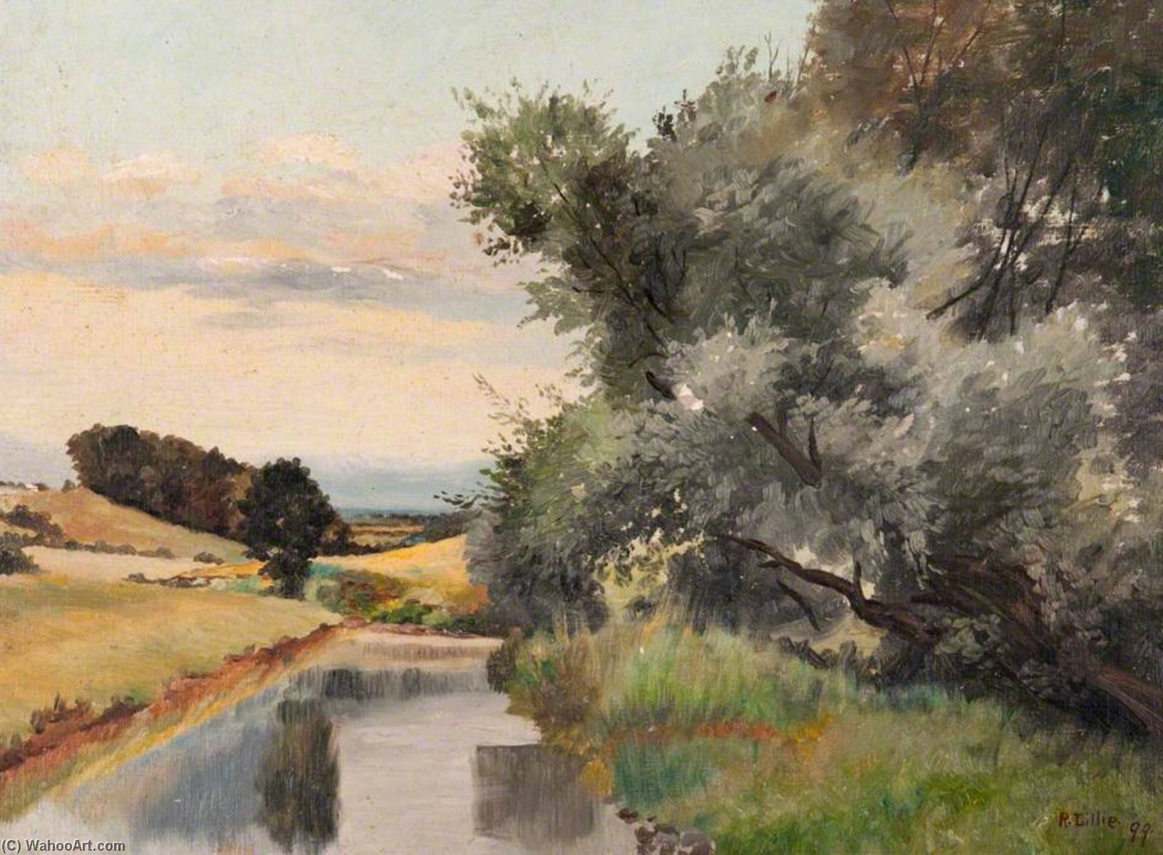 Wikioo.org - The Encyclopedia of Fine Arts - Painting, Artwork by Robert Lillie - Waterfoot near Clarkston, Busby