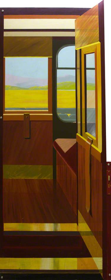 WikiOO.org - אנציקלופדיה לאמנויות יפות - ציור, יצירות אמנות Anna Todd - View from a Railway Carriage Beginning of the Carriage