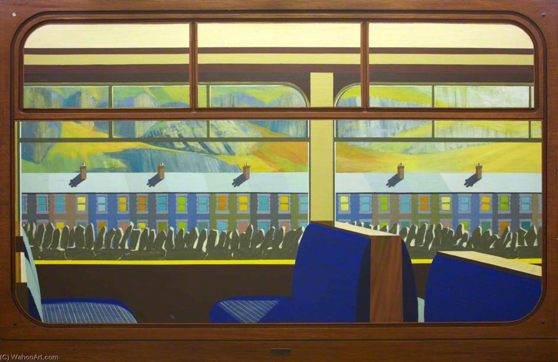 WikiOO.org - אנציקלופדיה לאמנויות יפות - ציור, יצירות אמנות Anna Todd - View from a Railway Carriage Blaenau Ffestiniog Station