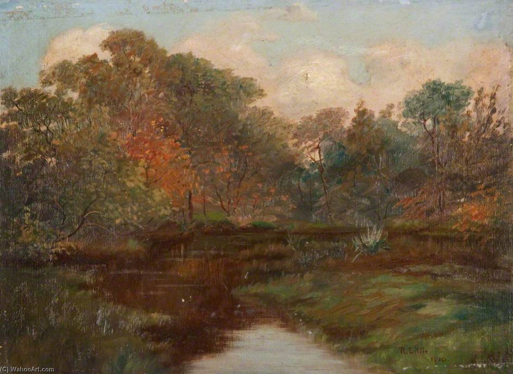 Wikioo.org - The Encyclopedia of Fine Arts - Painting, Artwork by Robert Lillie - A Little Loch, Bankell Farm, Milngavie