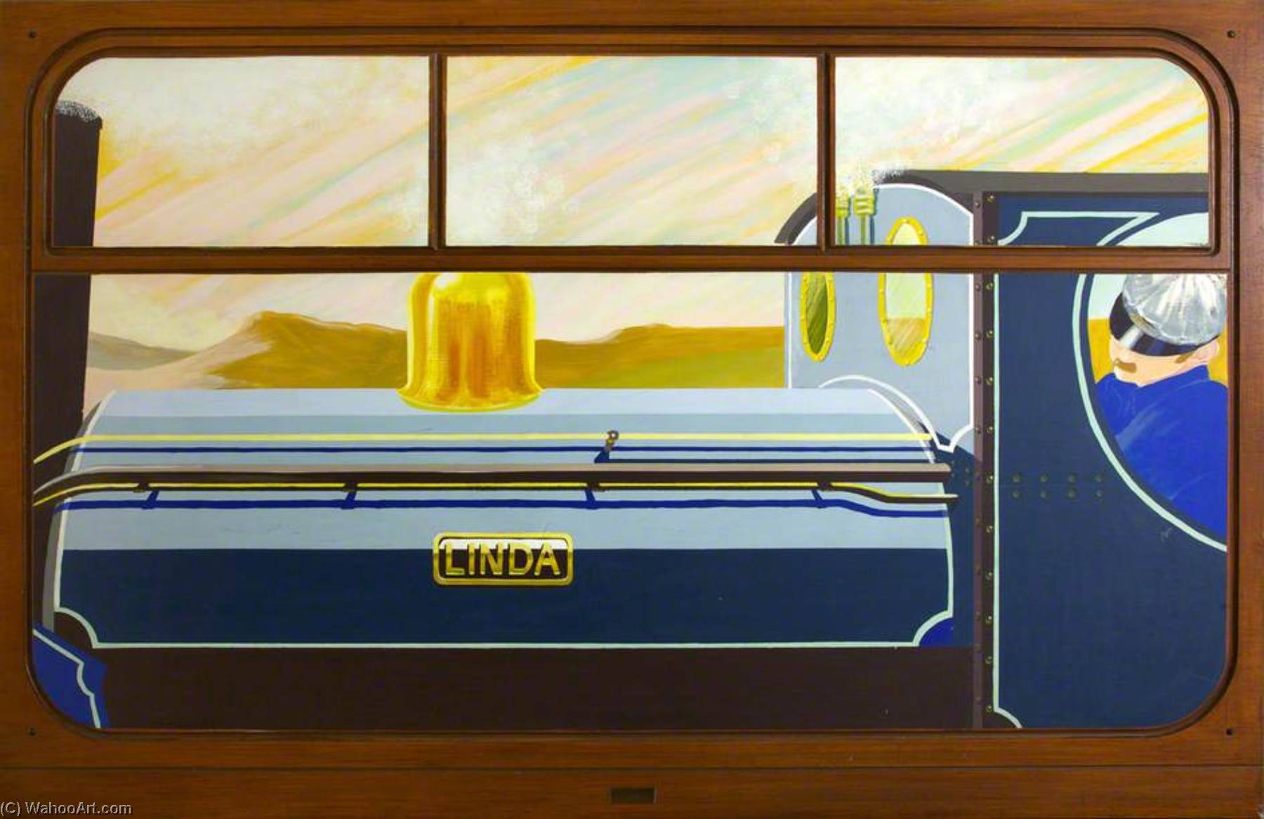 Wikioo.org - สารานุกรมวิจิตรศิลป์ - จิตรกรรม Anna Todd - View from a Railway Carriage 'Linda'
