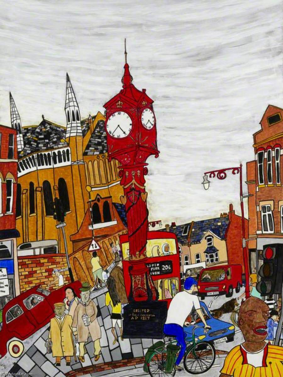 Wikioo.org - The Encyclopedia of Fine Arts - Painting, Artwork by Paul Clements - Virtual Reality The Harlesden Clock Tower