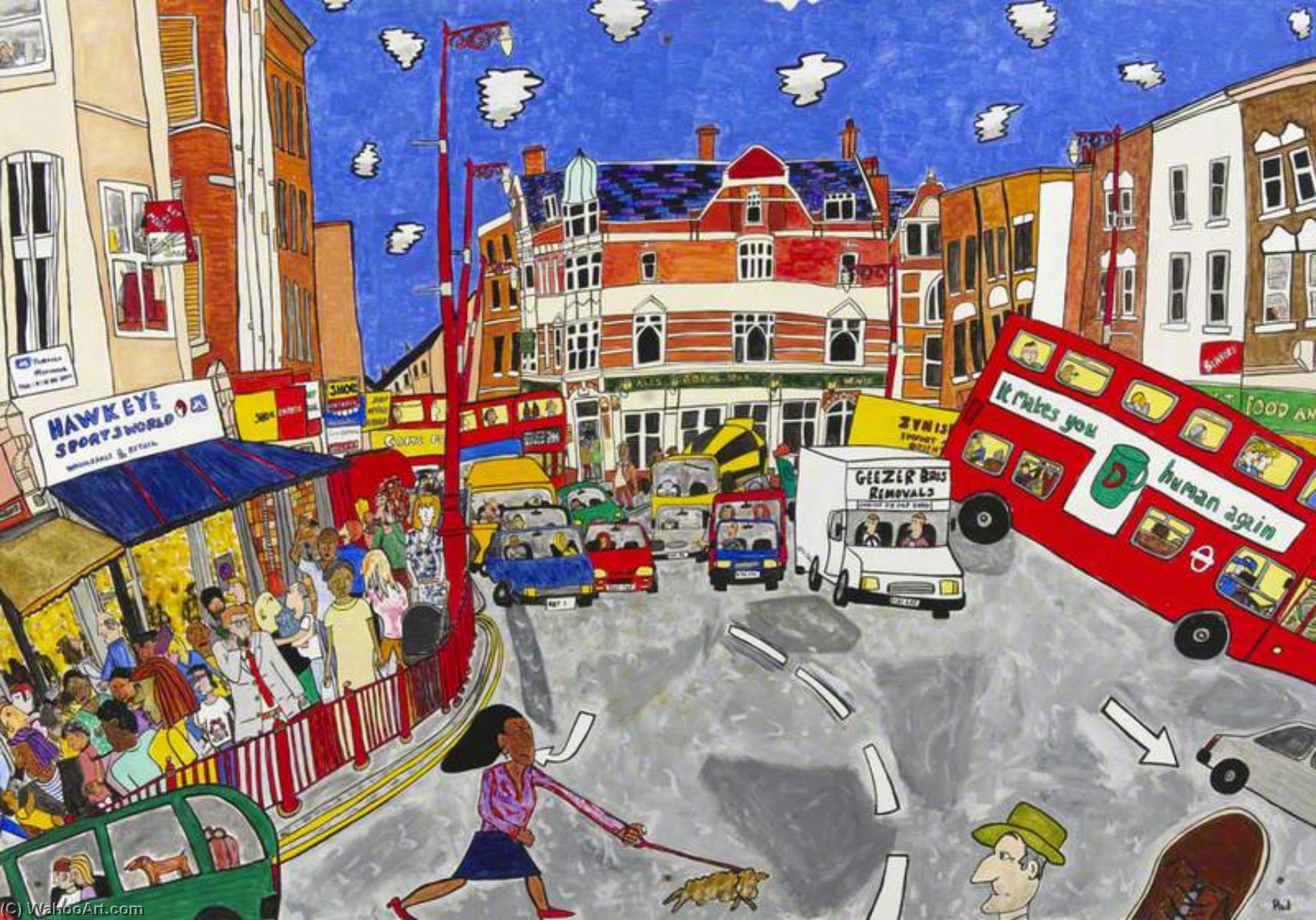 Wikioo.org - The Encyclopedia of Fine Arts - Painting, Artwork by Paul Clements - Virtual Reality Harlesden High Street