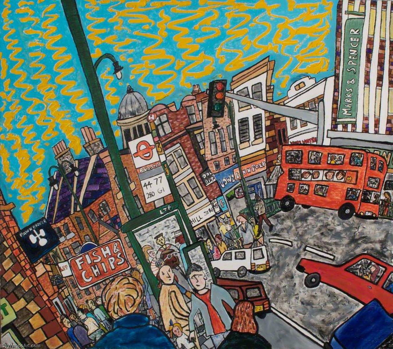 WikiOO.org - Encyclopedia of Fine Arts - Lukisan, Artwork Paul Clements - Four Tooting, South London Street Scenes (panel 4 of 4)