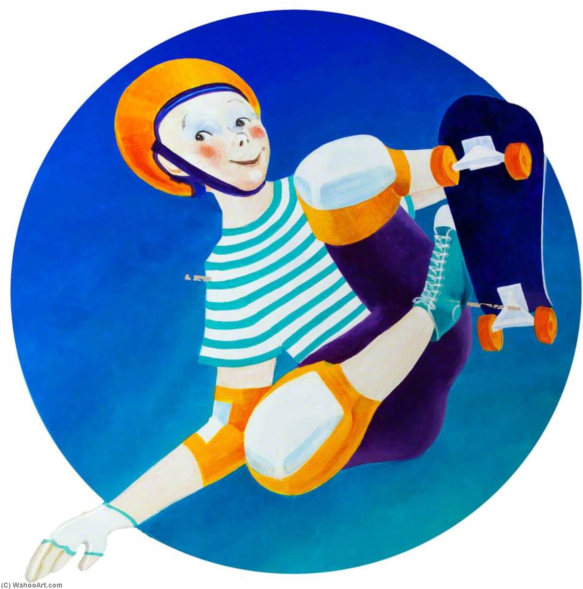 Wikioo.org – L'Enciclopedia delle Belle Arti - Pittura, Opere di Meg Surrey - Ragazzo su skateboard
