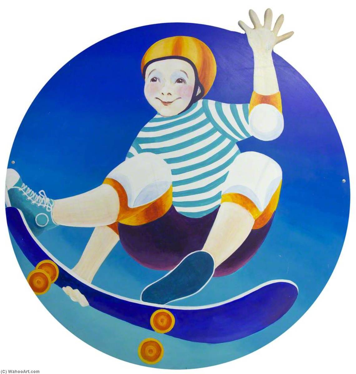 WikiOO.org - Encyclopedia of Fine Arts - Maalaus, taideteos Meg Surrey - Boy on a Skateboard