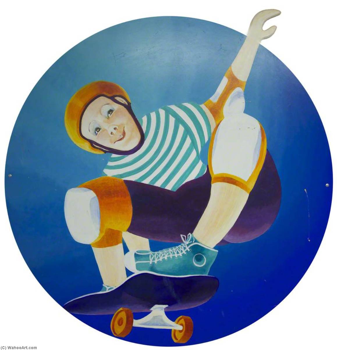 Wikioo.org - The Encyclopedia of Fine Arts - Painting, Artwork by Meg Surrey - Boy on a Skateboard
