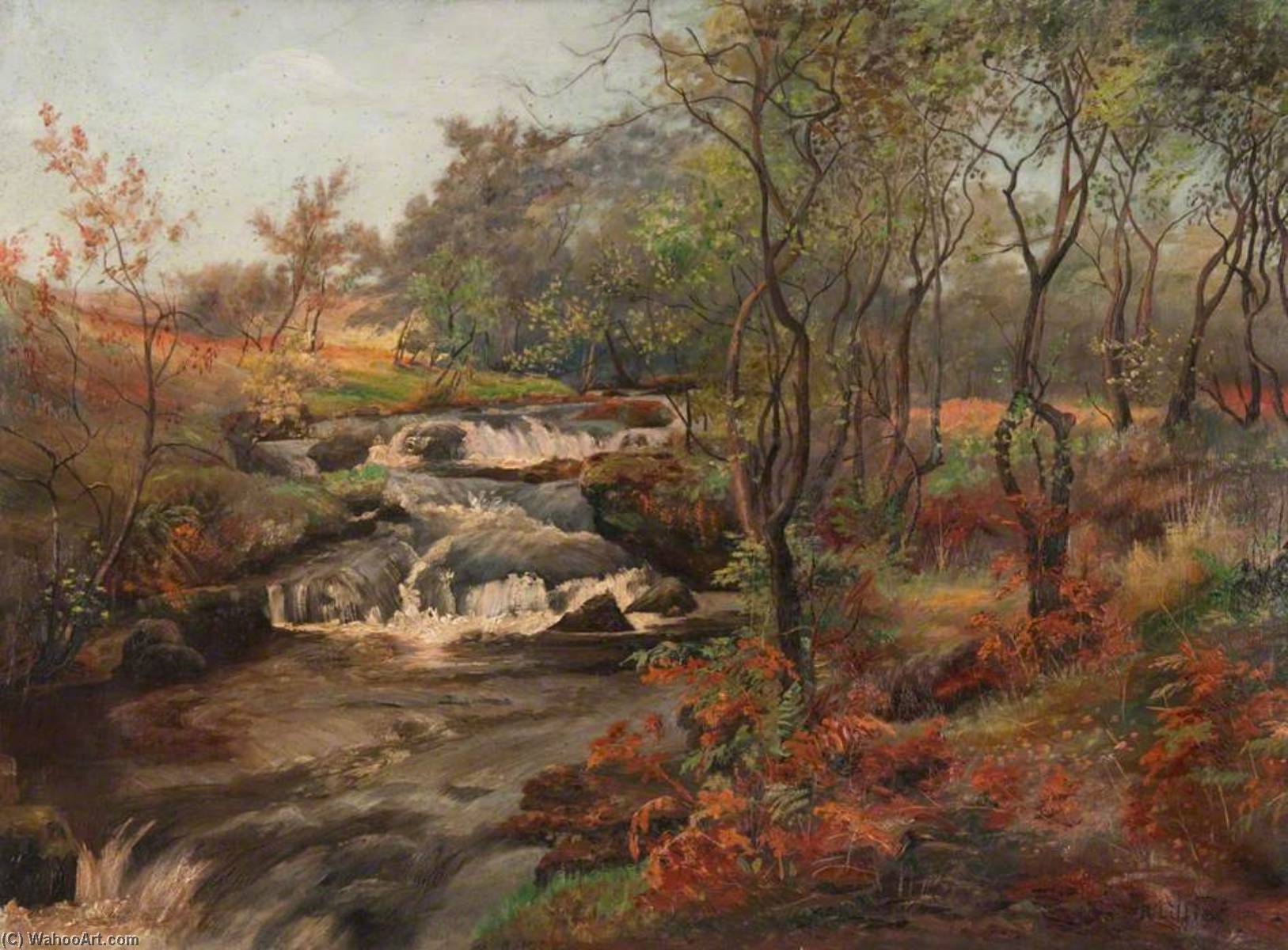 Wikioo.org - The Encyclopedia of Fine Arts - Painting, Artwork by Robert Lillie - River Allander, below the Golf Club HQ, Milngavie