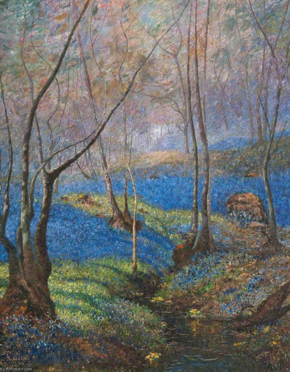 Wikioo.org - The Encyclopedia of Fine Arts - Painting, Artwork by Robert Lillie - Bluebell Wood, Milngavie
