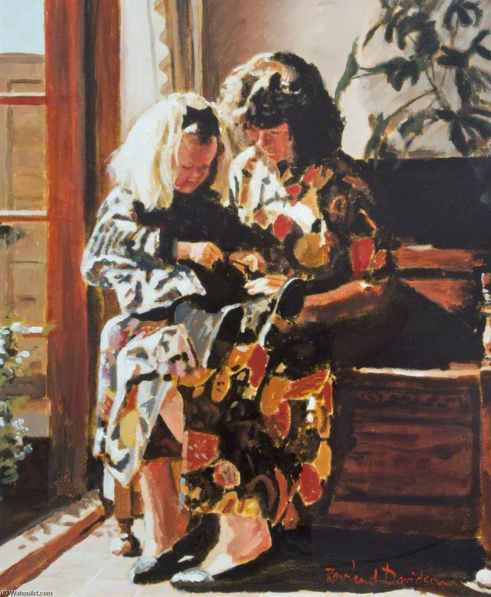 Wikioo.org - The Encyclopedia of Fine Arts - Painting, Artwork by Rowland Davidson - Woman and Child