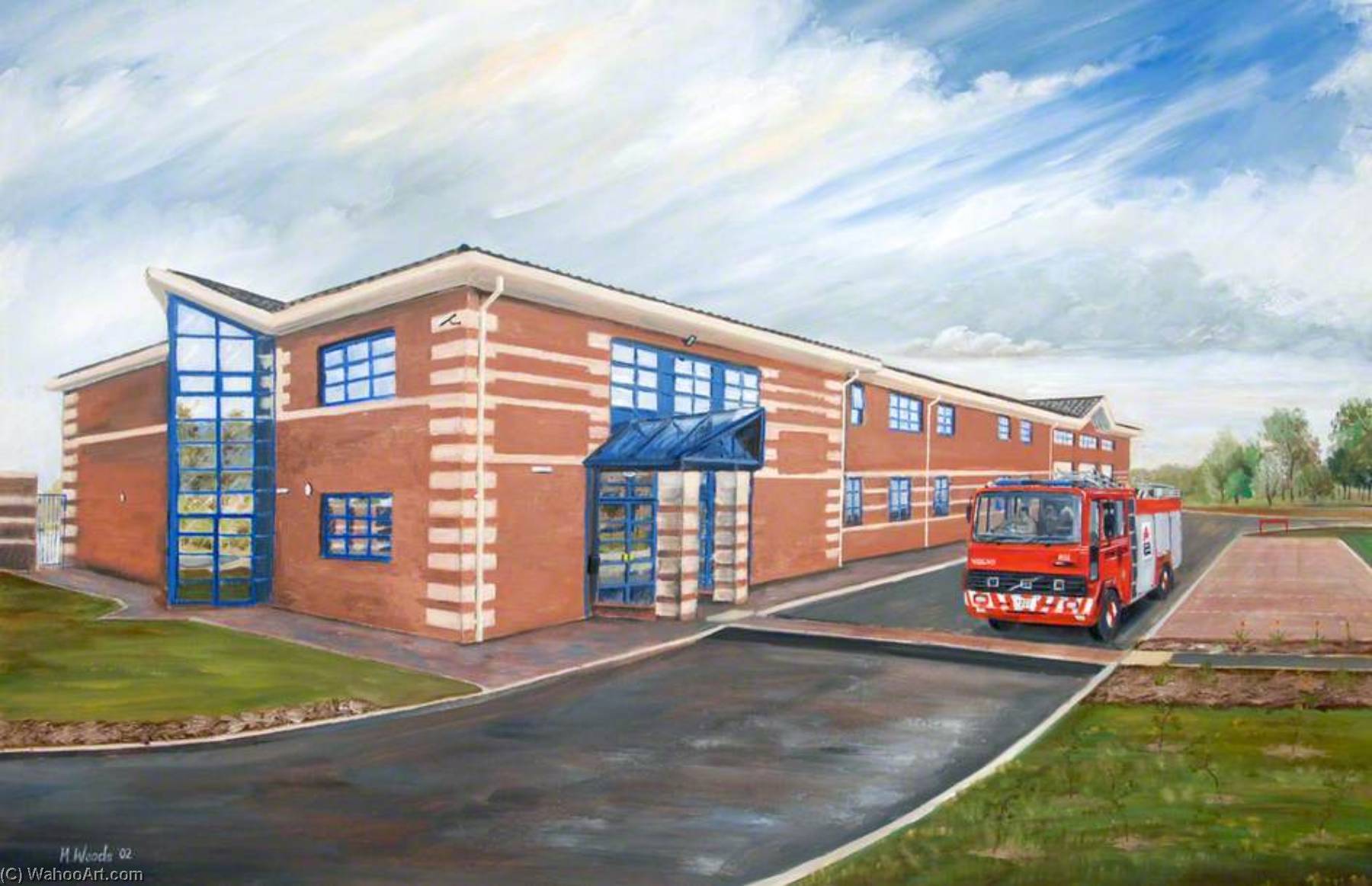 Wikioo.org - The Encyclopedia of Fine Arts - Painting, Artwork by Martin Woods - South Shields Community Fire Station