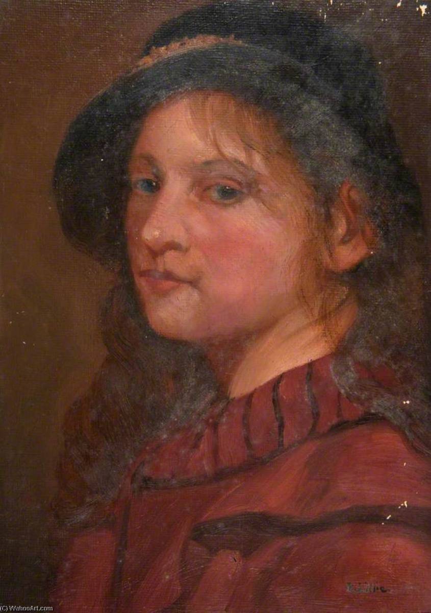 Wikioo.org - The Encyclopedia of Fine Arts - Painting, Artwork by Robert Lillie - Girl's Head (Red Dress)