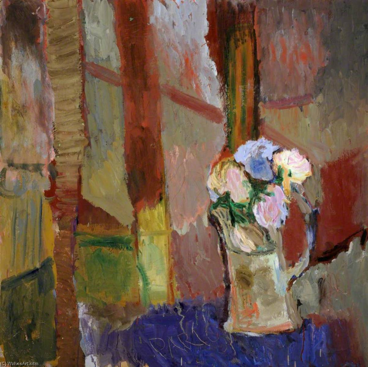 Wikioo.org - The Encyclopedia of Fine Arts - Painting, Artwork by Carole Gibbons - Still Life in Studio with Flowers