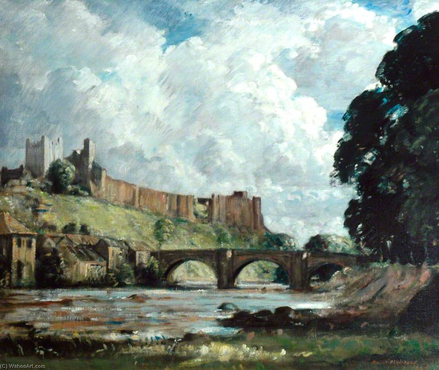 Wikioo.org - The Encyclopedia of Fine Arts - Painting, Artwork by David Muirhead - Richmond Castle, Yorkshire