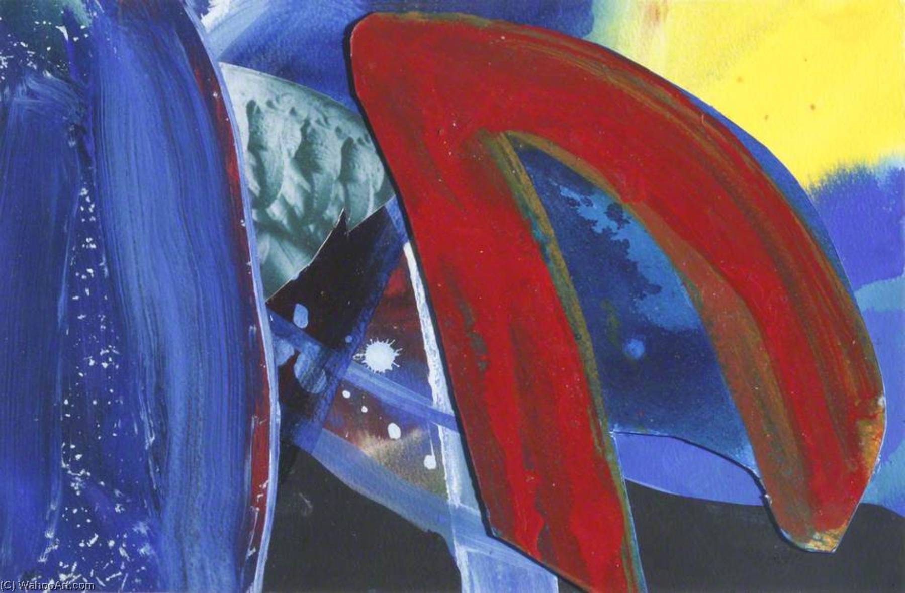 Wikioo.org - Bách khoa toàn thư về mỹ thuật - Vẽ tranh, Tác phẩm nghệ thuật Mark Rowan Hull - Blue, Red and Yellow Abstract