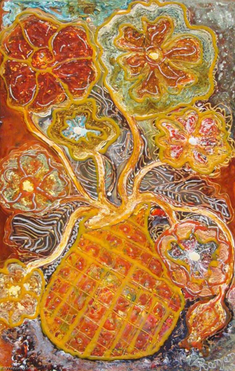 WikiOO.org - Encyclopedia of Fine Arts - Lukisan, Artwork Ranjan Chowdhary - Flower Basket