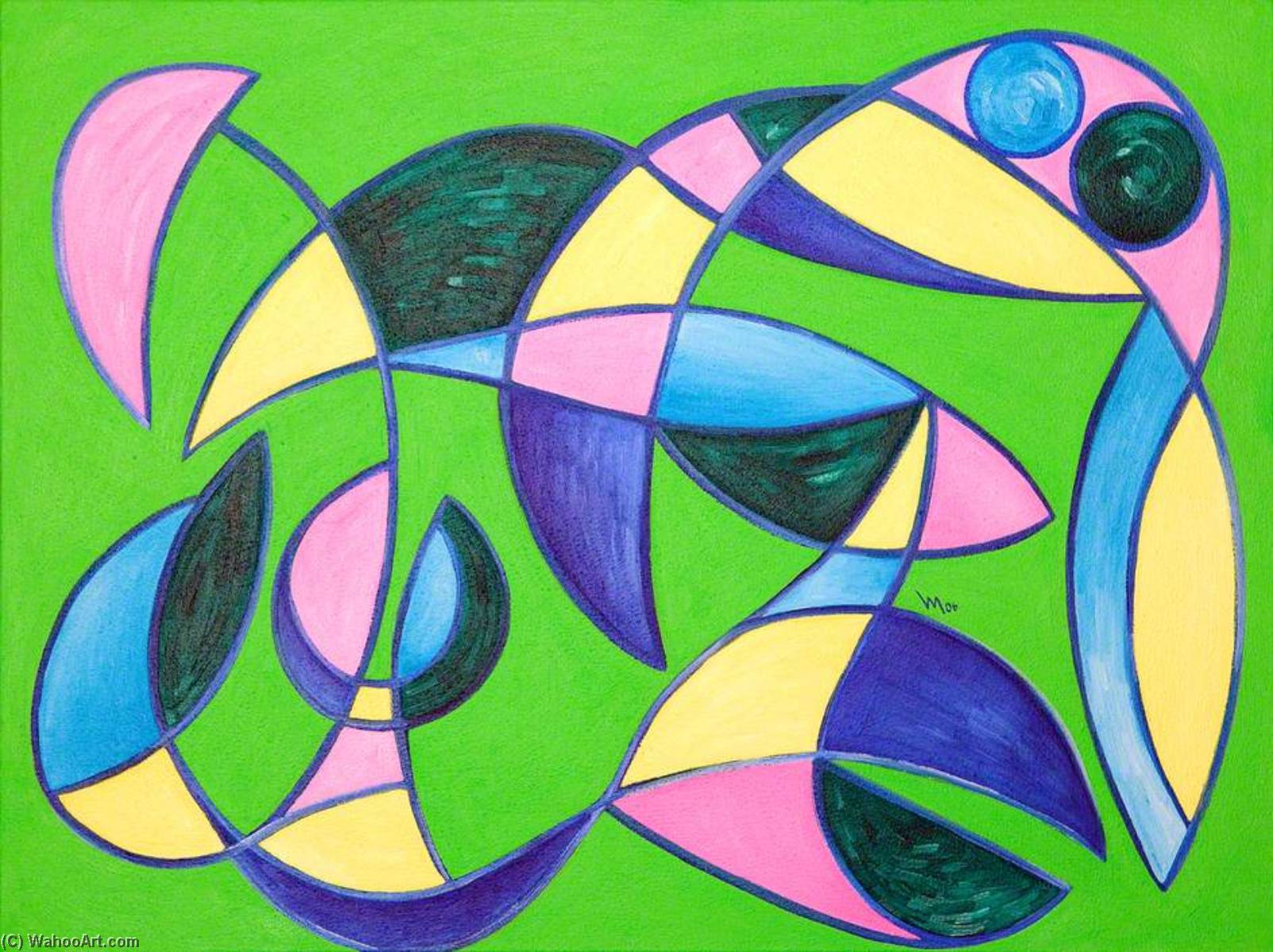 Wikioo.org - The Encyclopedia of Fine Arts - Painting, Artwork by Wendy Mcarthur - Green Pink
