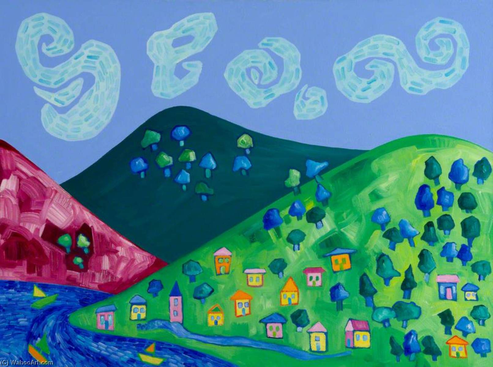 Wikioo.org - The Encyclopedia of Fine Arts - Painting, Artwork by Wendy Mcarthur - Dream Valley (triptych, left panel)