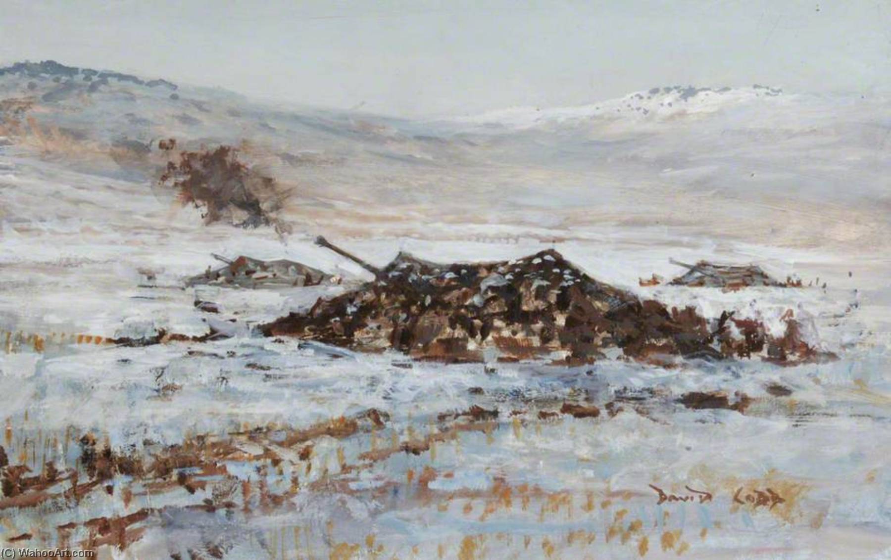 Wikioo.org - The Encyclopedia of Fine Arts - Painting, Artwork by Charles David Cobb - Artillery at Mount Kent