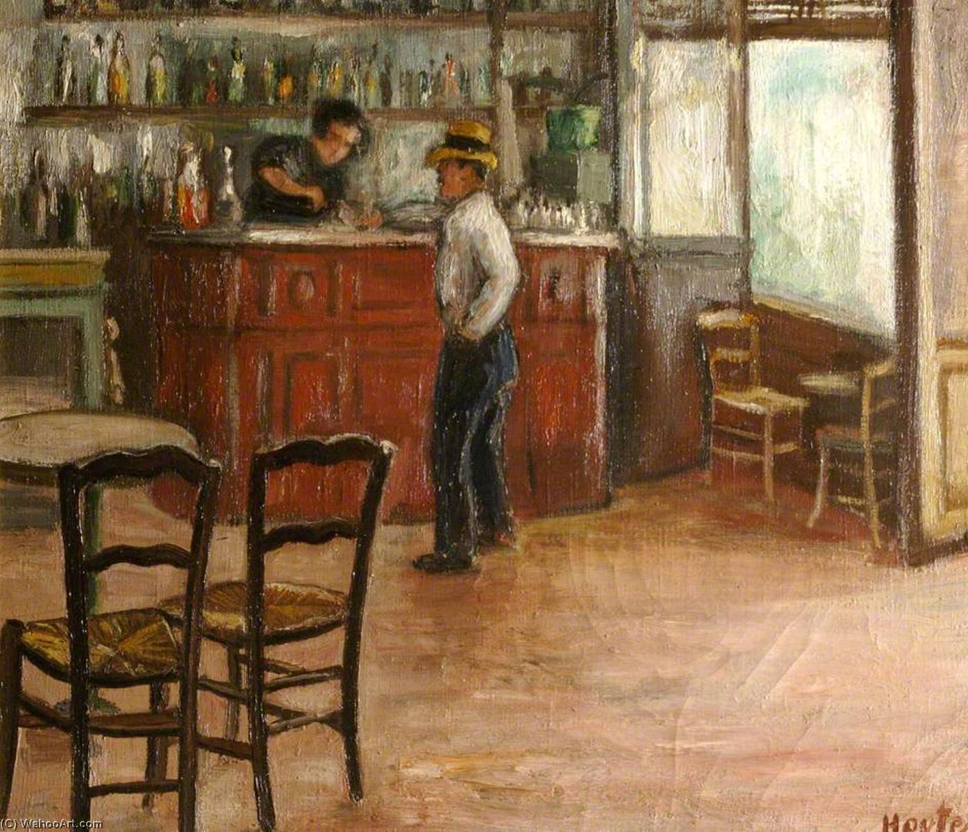 Wikioo.org - The Encyclopedia of Fine Arts - Painting, Artwork by Georges Van Houten - Interior of a Bar