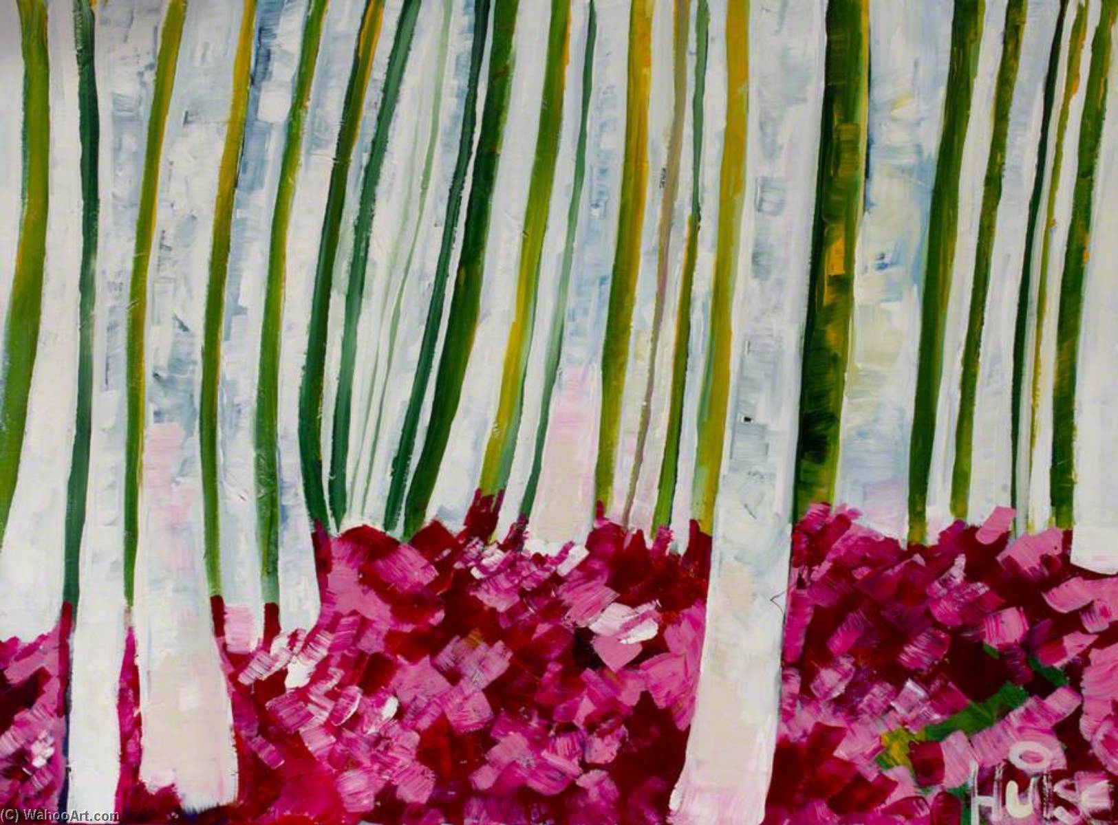 Wikioo.org - The Encyclopedia of Fine Arts - Painting, Artwork by Caroline Hulse - Pink Roses (triptych, left wing)