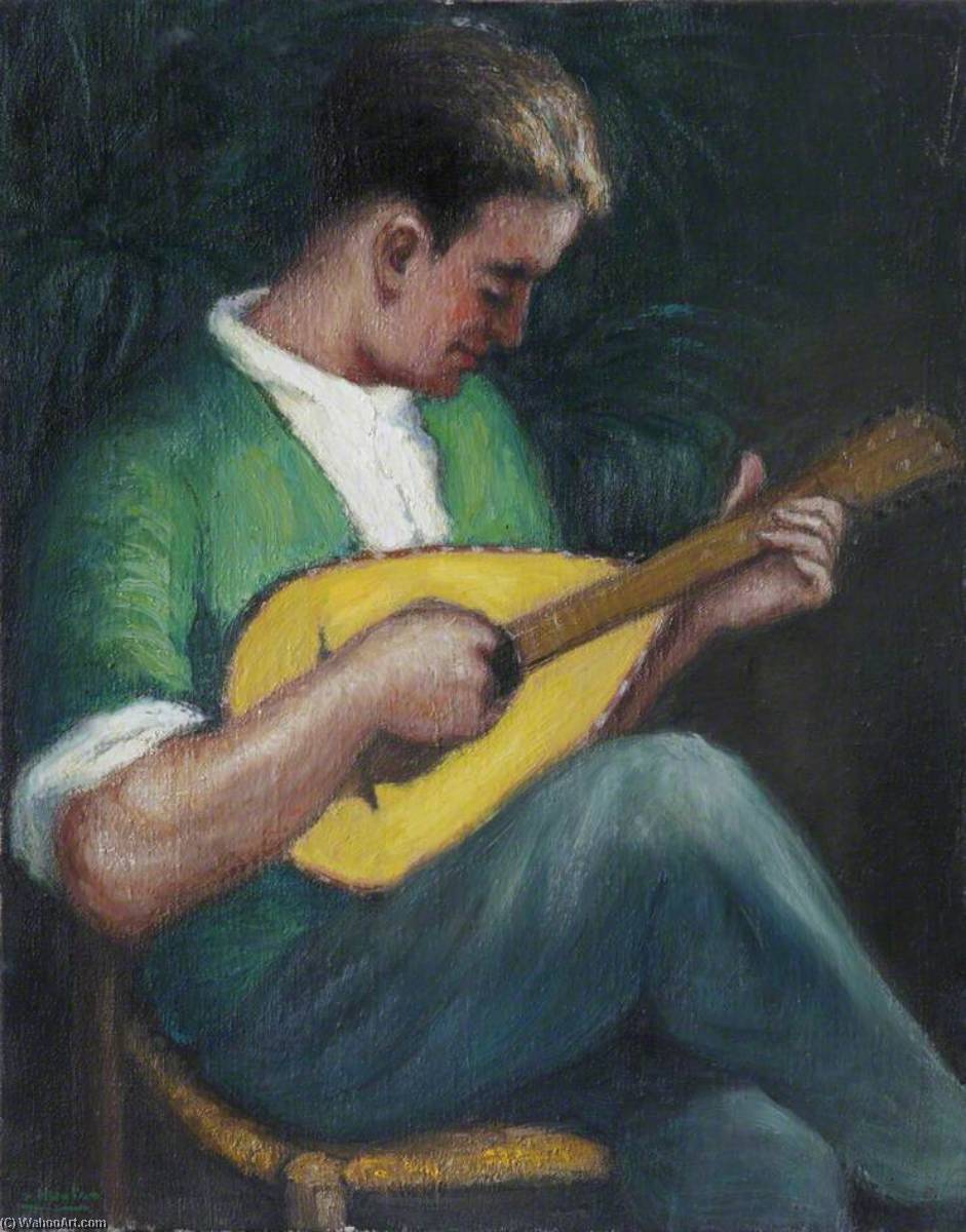 Wikioo.org - The Encyclopedia of Fine Arts - Painting, Artwork by Georges Van Houten - Man Playing a Lute