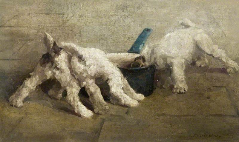 Wikioo.org - The Encyclopedia of Fine Arts - Painting, Artwork by Lucy Marguerite Frobisher - Move Over Shan’t (Terriers)