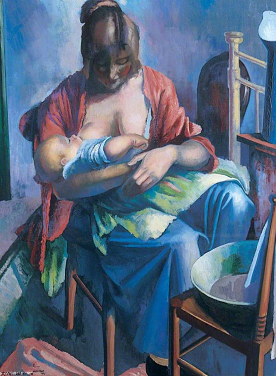 Wikioo.org - The Encyclopedia of Fine Arts - Painting, Artwork by Bernard Meninsky - Mother and Child