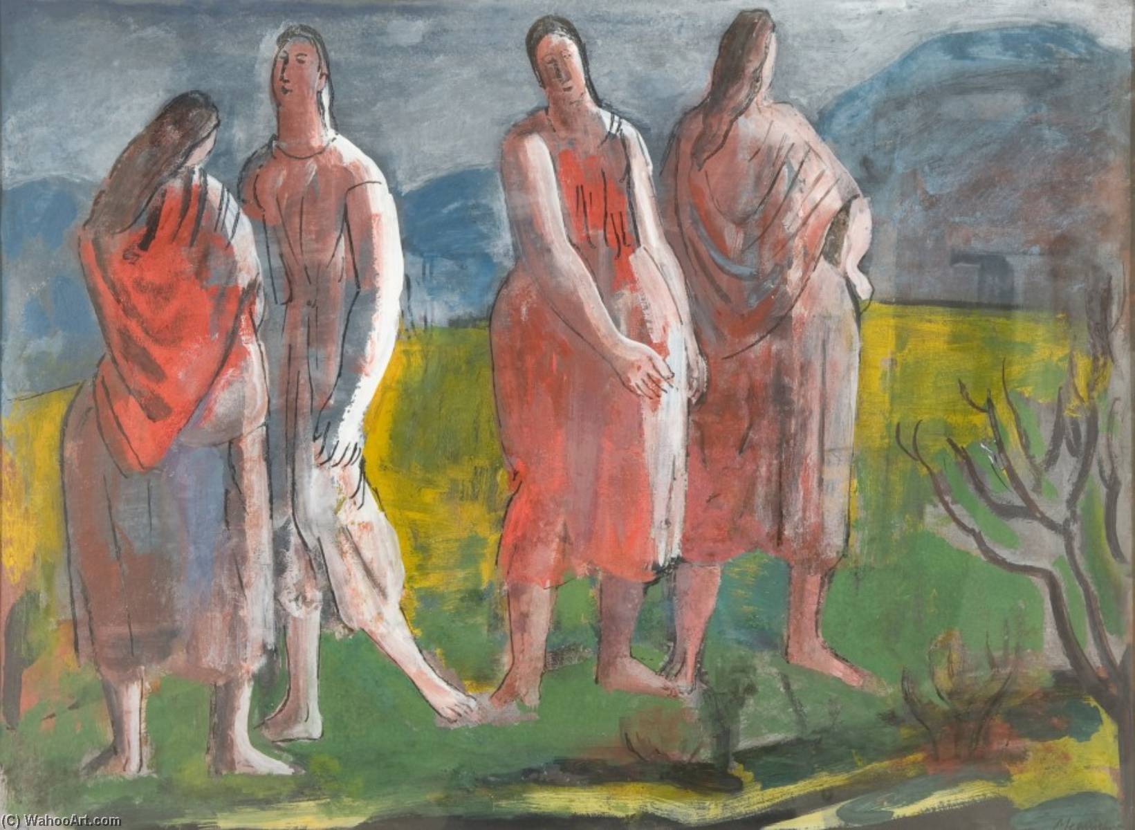 WikiOO.org - Encyclopedia of Fine Arts - Maľba, Artwork Bernard Meninsky - Irish Peasants