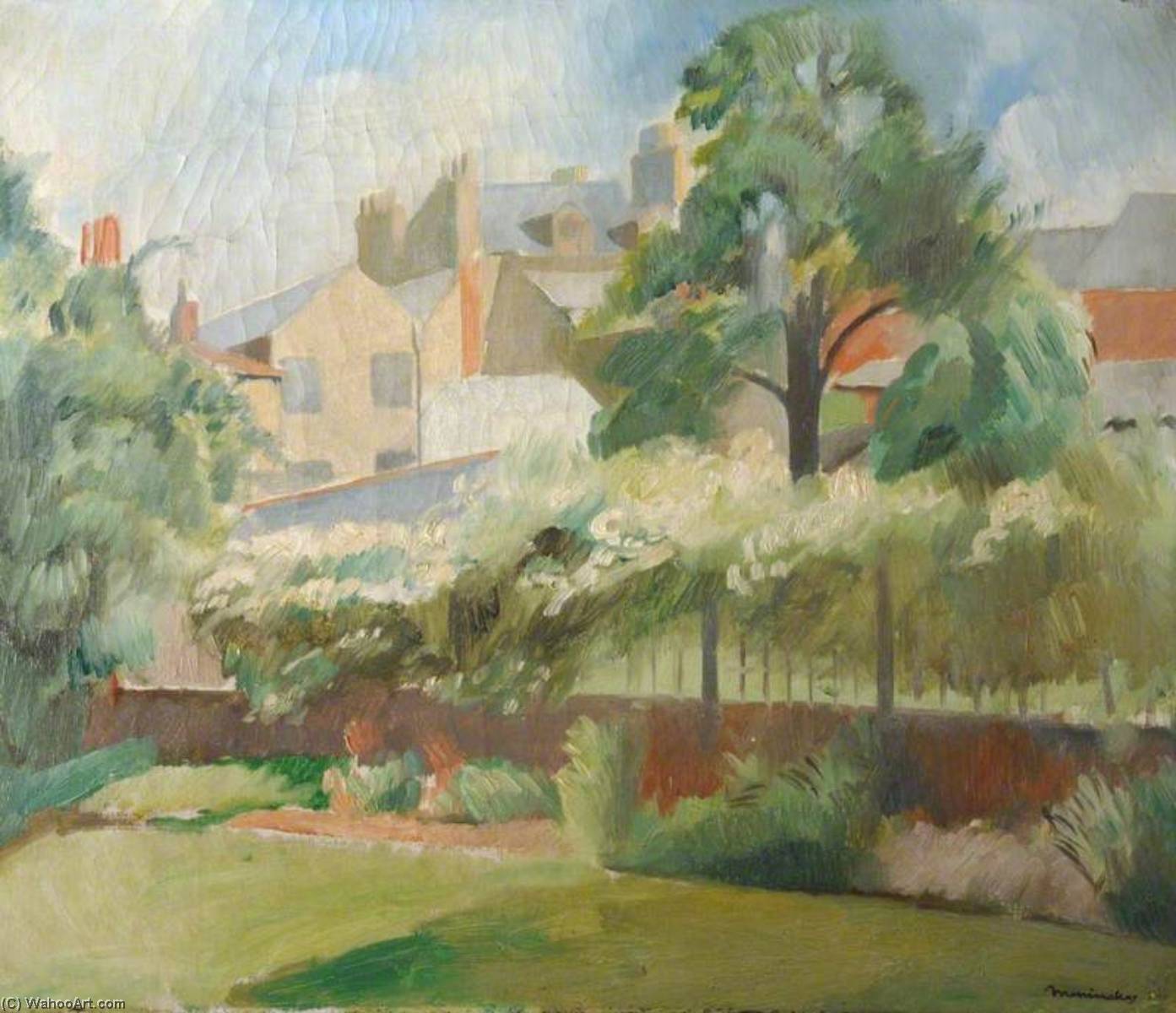 Wikioo.org - The Encyclopedia of Fine Arts - Painting, Artwork by Bernard Meninsky - View across Radcliffe House Garden