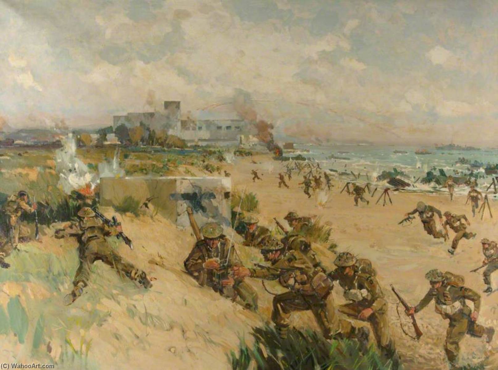 Wikioo.org - The Encyclopedia of Fine Arts - Painting, Artwork by Leslie Arthur Wilcox - D Day, 6 June 1944