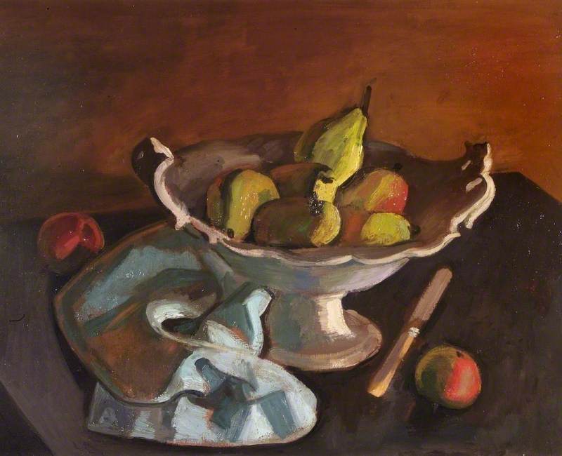 Wikioo.org - The Encyclopedia of Fine Arts - Painting, Artwork by Bernard Meninsky - Pears in a Bowl