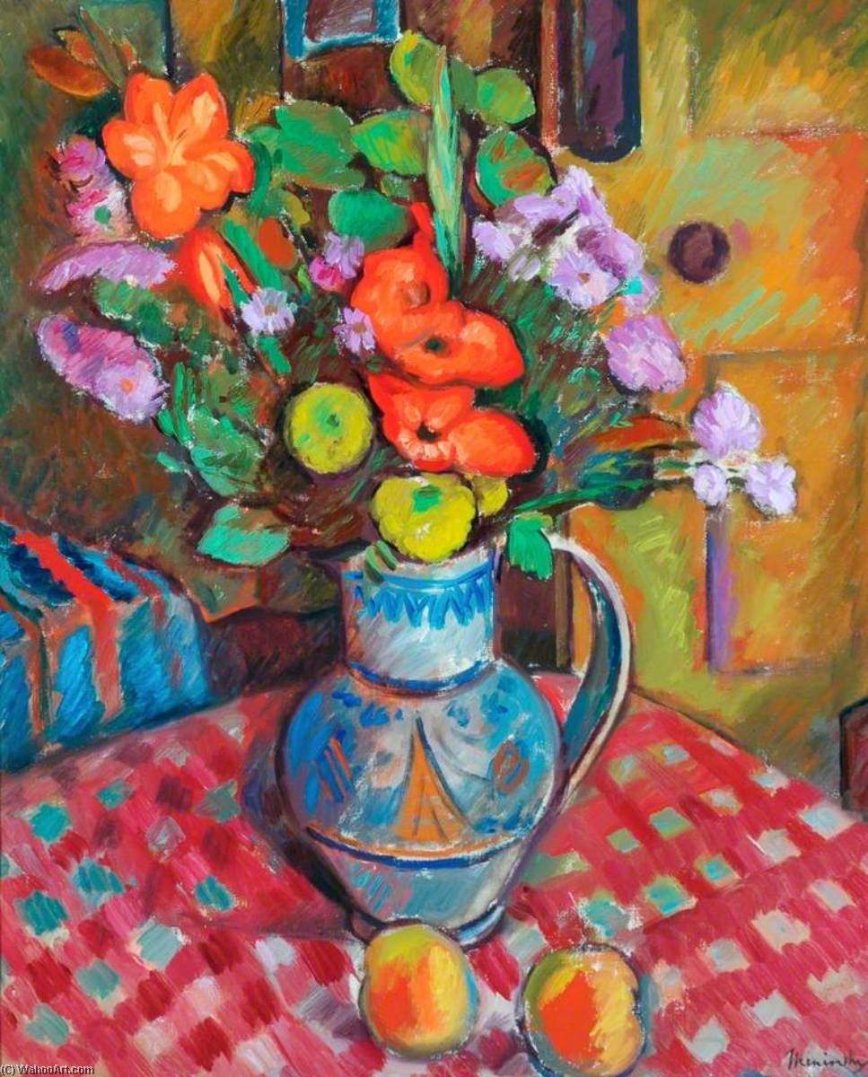 Wikioo.org - The Encyclopedia of Fine Arts - Painting, Artwork by Bernard Meninsky - Flowers in a Pot