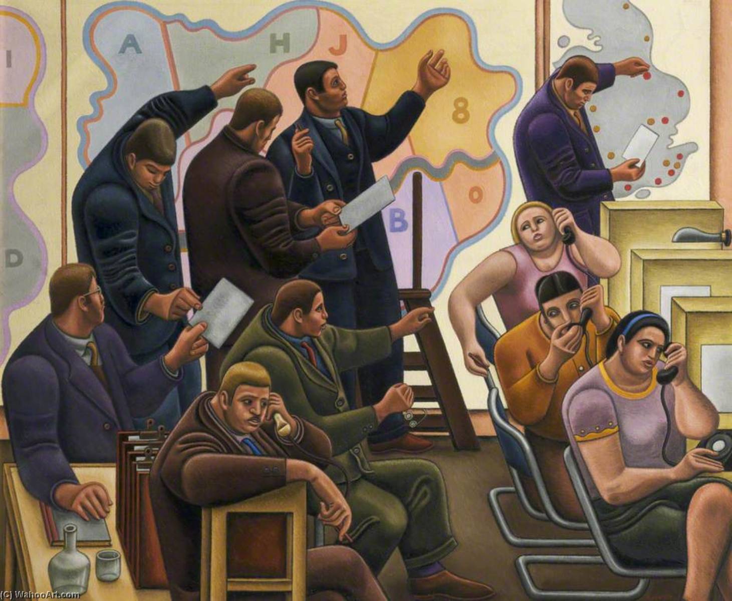 Wikioo.org - The Encyclopedia of Fine Arts - Painting, Artwork by William Patrick Roberts - The Control Room