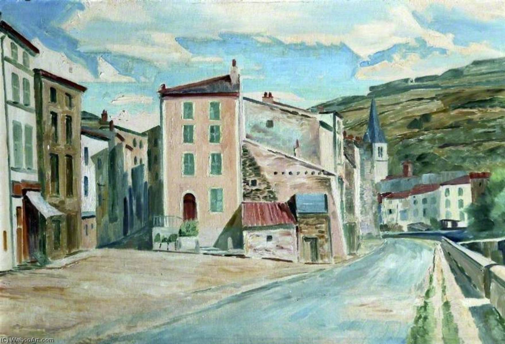 Wikioo.org - The Encyclopedia of Fine Arts - Painting, Artwork by Arthur Henry Andrews - A Street in Issoire, France