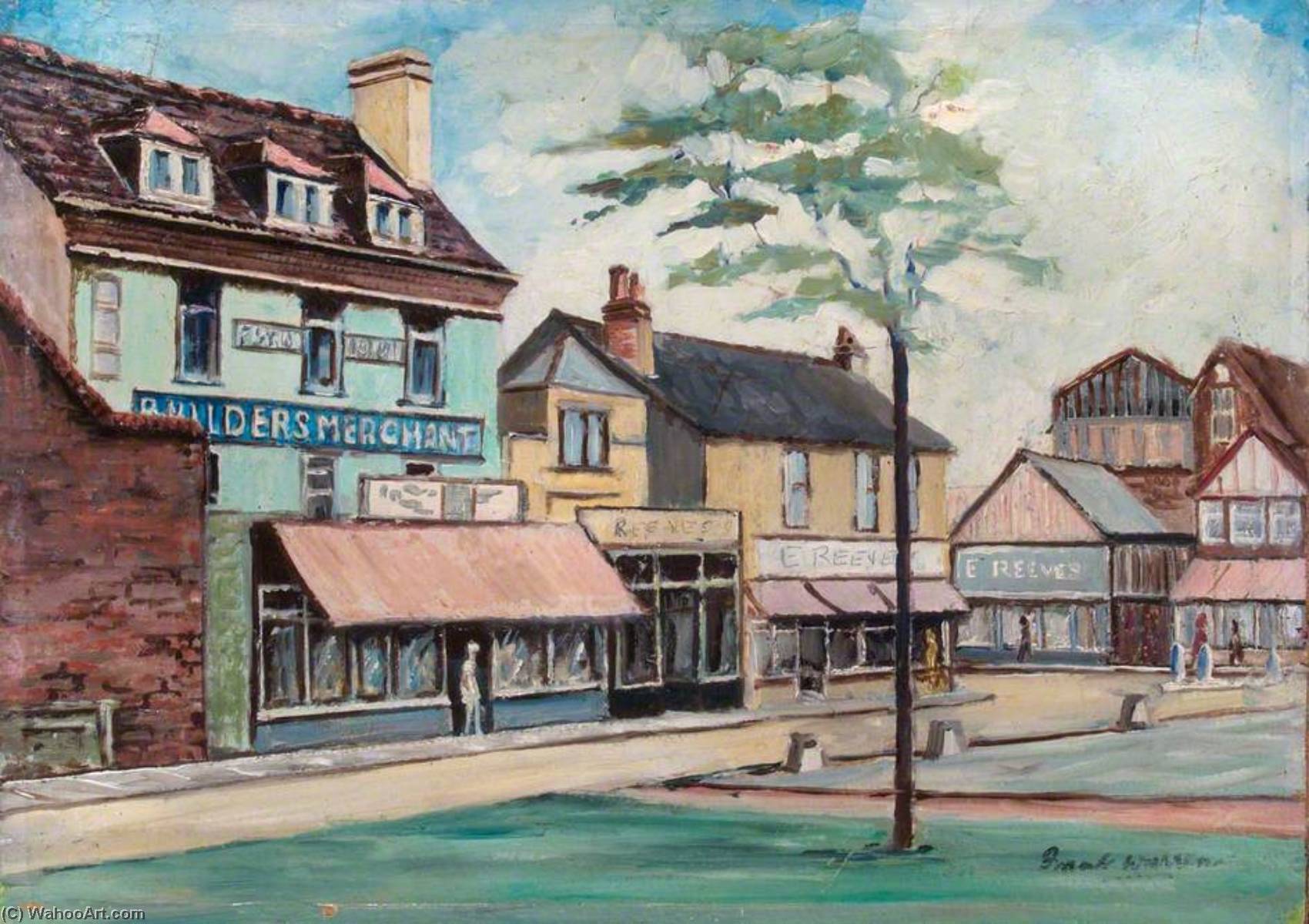 Wikioo.org - The Encyclopedia of Fine Arts - Painting, Artwork by Frank Warren - Row of Shops