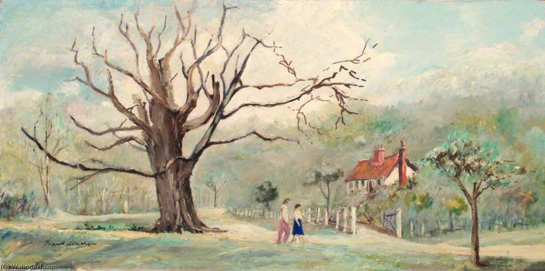 Wikioo.org - The Encyclopedia of Fine Arts - Painting, Artwork by Frank Warren - Cottage in a Wood
