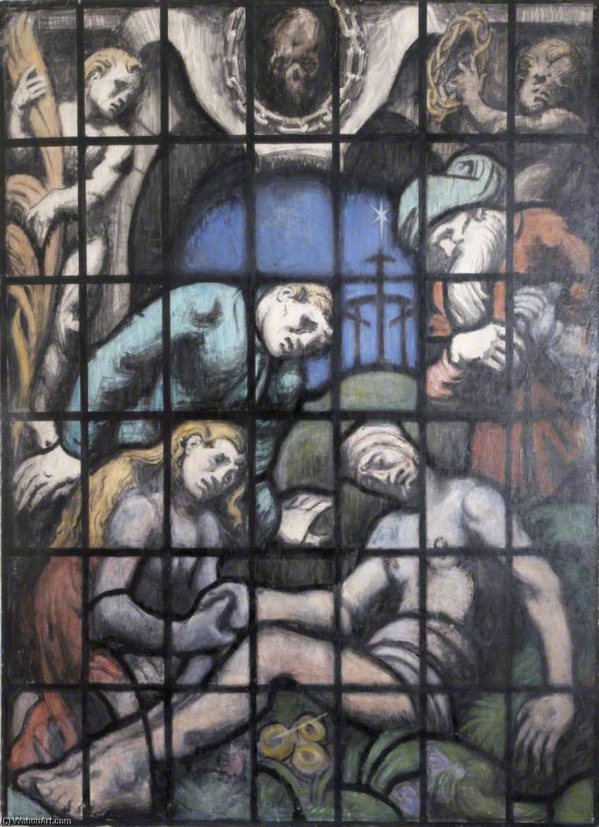Wikioo.org - The Encyclopedia of Fine Arts - Painting, Artwork by Brian Dick Lauder Thomas - The Entombment (cartoon for the new shrine of the Order of the British Empire in St Paul's Cathedral)