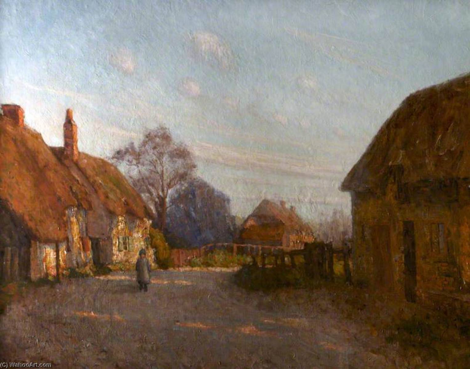Wikioo.org - The Encyclopedia of Fine Arts - Painting, Artwork by Margaret L. R Tudor - A Village in Berkshire