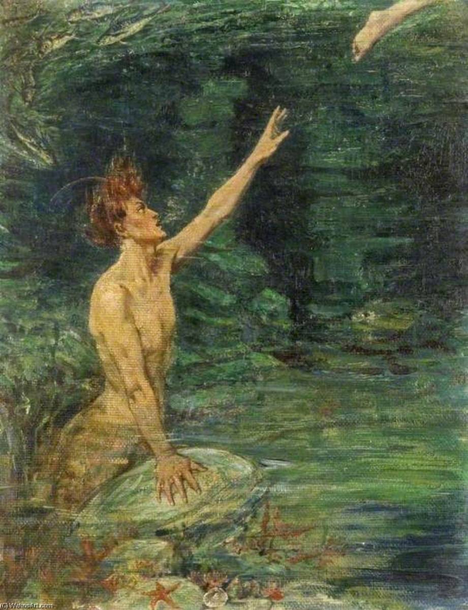 Wikioo.org - The Encyclopedia of Fine Arts - Painting, Artwork by Myrtle Broome - Merman Reaching up